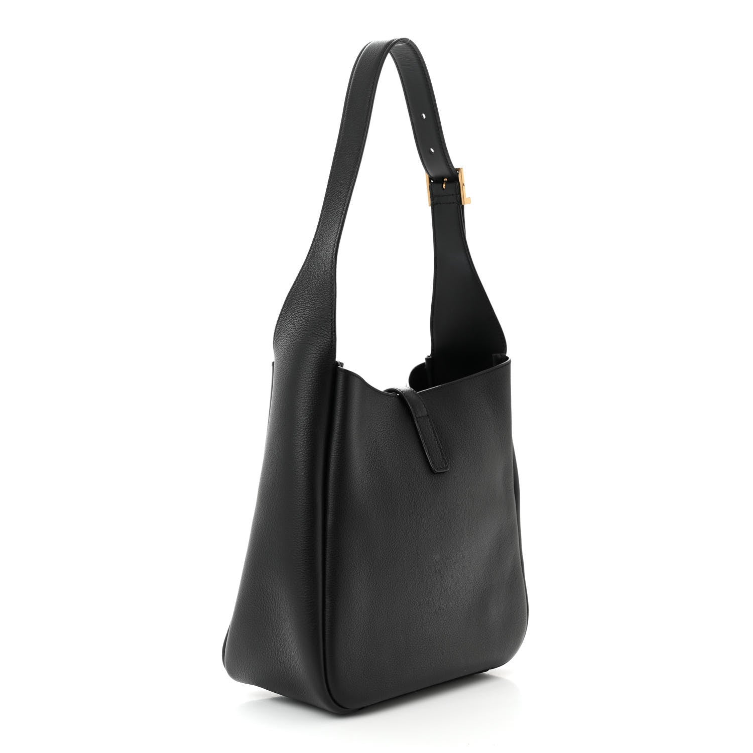 Saint Laurent Smooth Calfskin Small Le 5 A 7 Soft Hobo Black 3 of 10