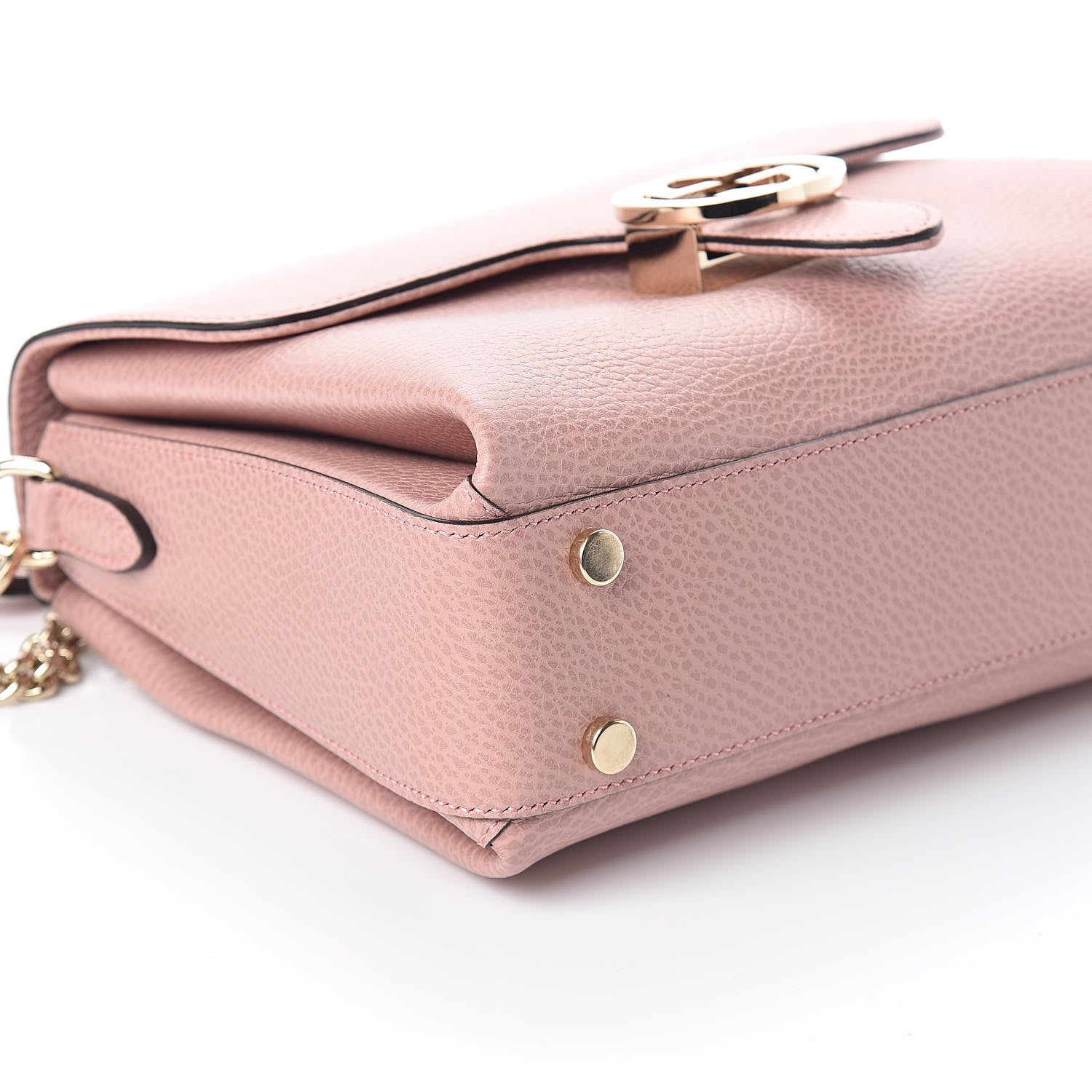 Gucci Dollar Calfskin Interlocking G Top Handle Shoulder Bag Soft Pink 7 of 8