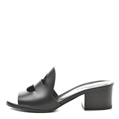 Hermes Calfskin Mona Sandals 35.5 Black 1 of 11