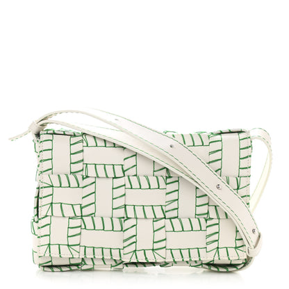 Bottega Veneta Lambskin Maxi Intreccio Overlock Stitched Cassette Crossbody Bag White Parakeet 1 of 9