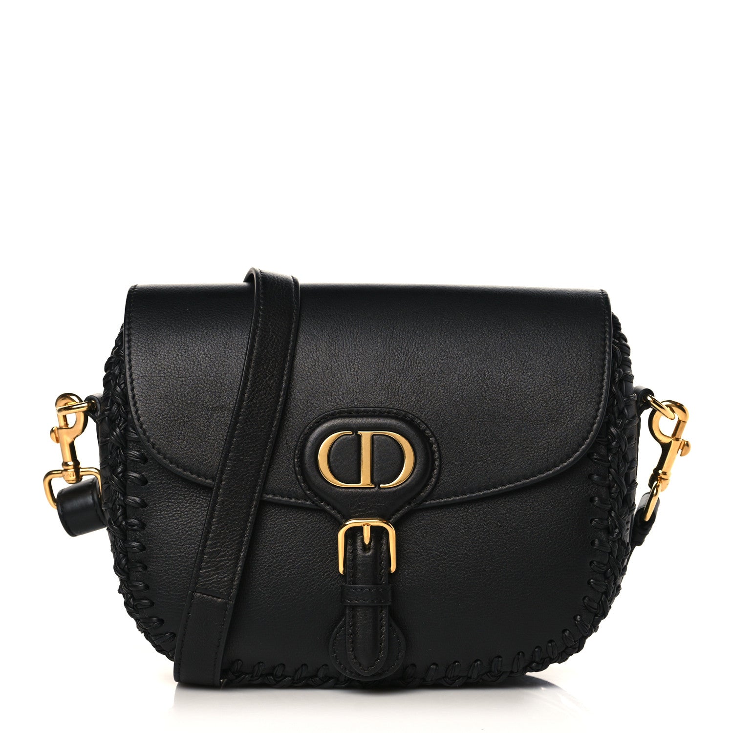 Christian Dior Grained Calfskin Medium Whipstitched Bobby Bag Black 1 of 9
