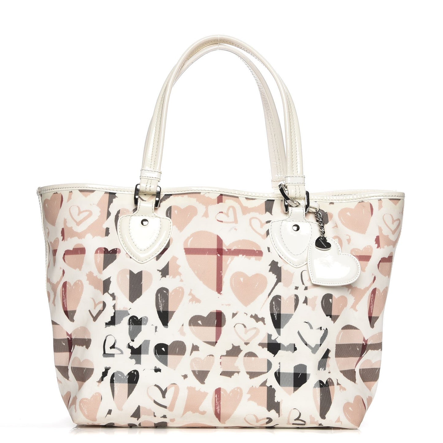 Nova Check Heart Tote White