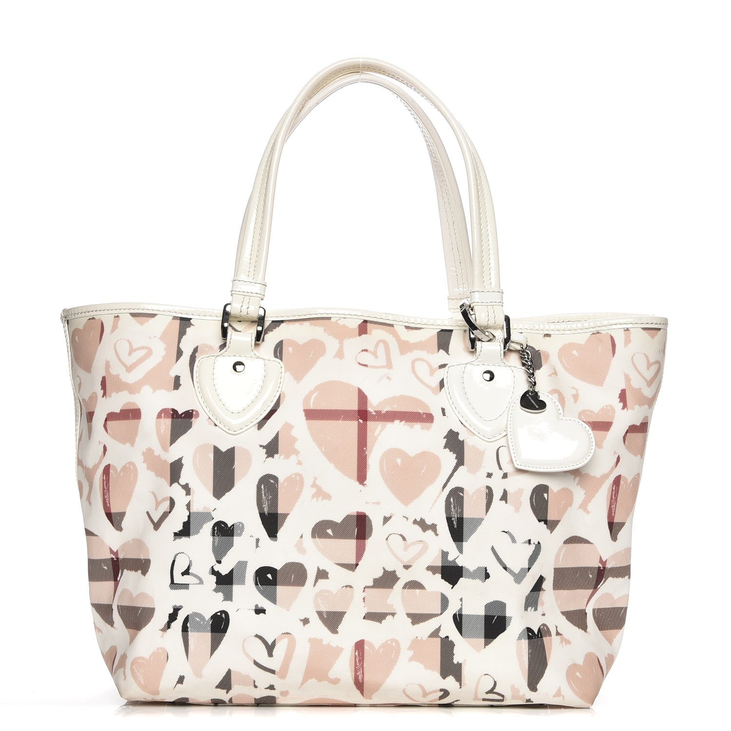 Burberry Nova Check Heart Tote White 1 of 13