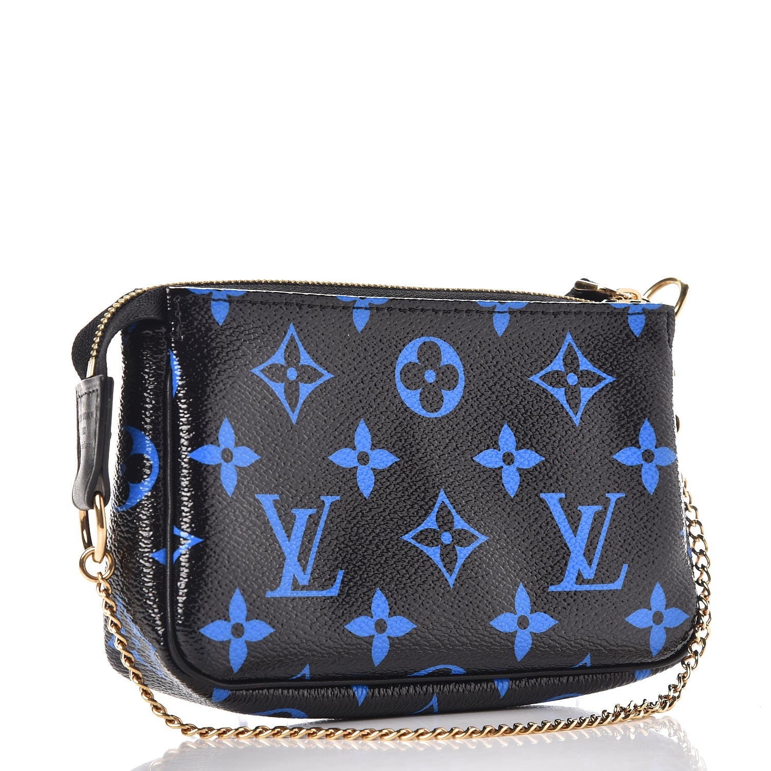 Louis Vuitton Colored Monogram Mini Pochette Accessories Blue Black 3 of 8