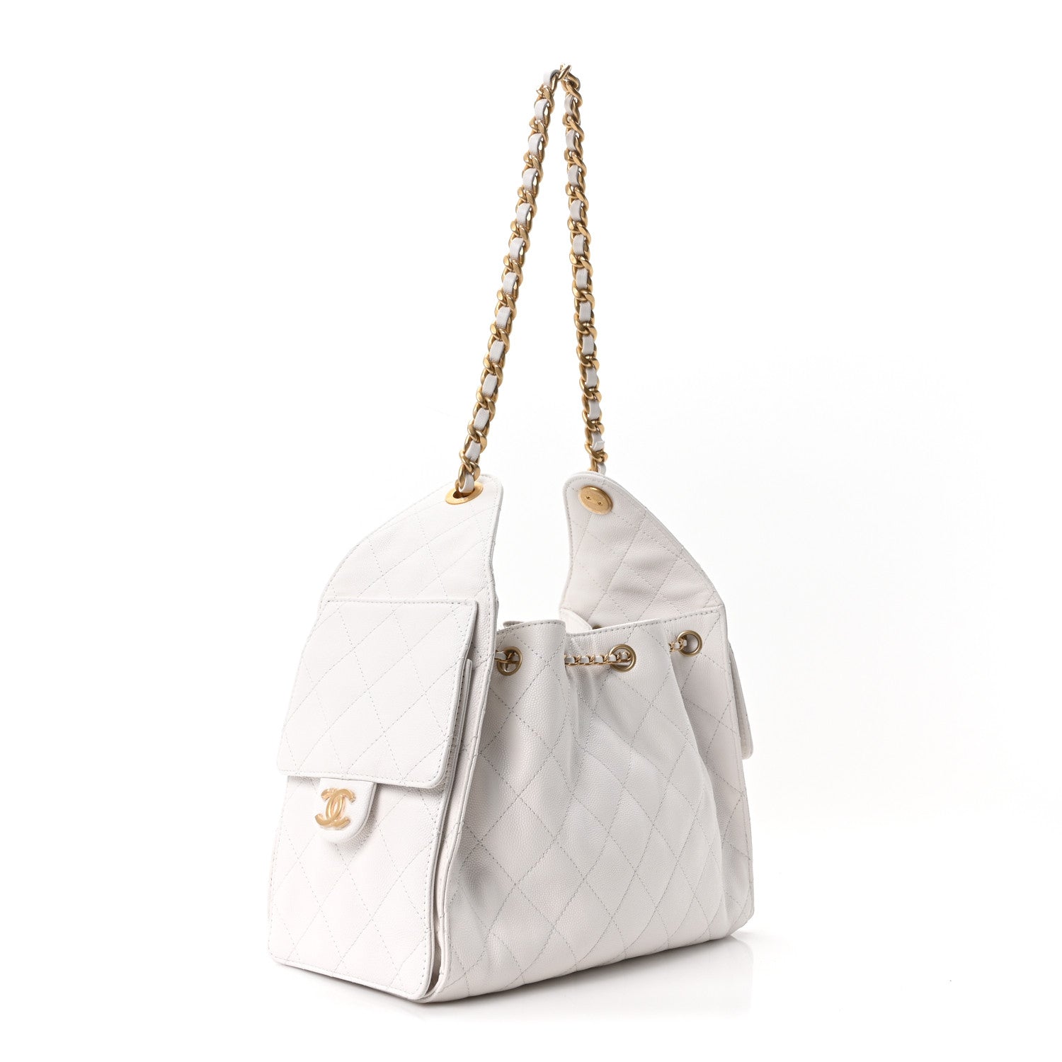 Chanel Caviar Quilted Small Chanel 25 Handbag White 2 of 9