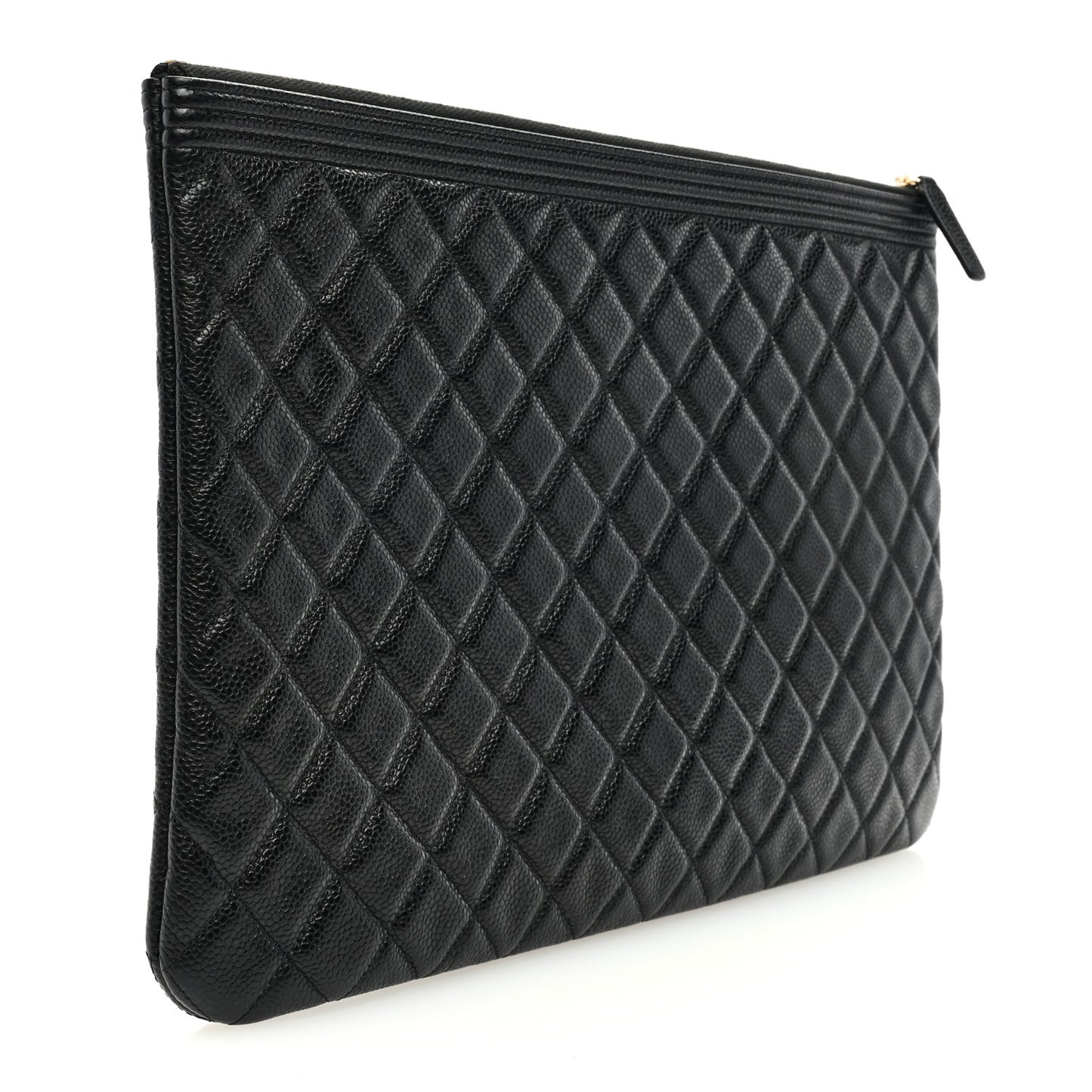 Caviar Quilted Large Boy Zip Pouch