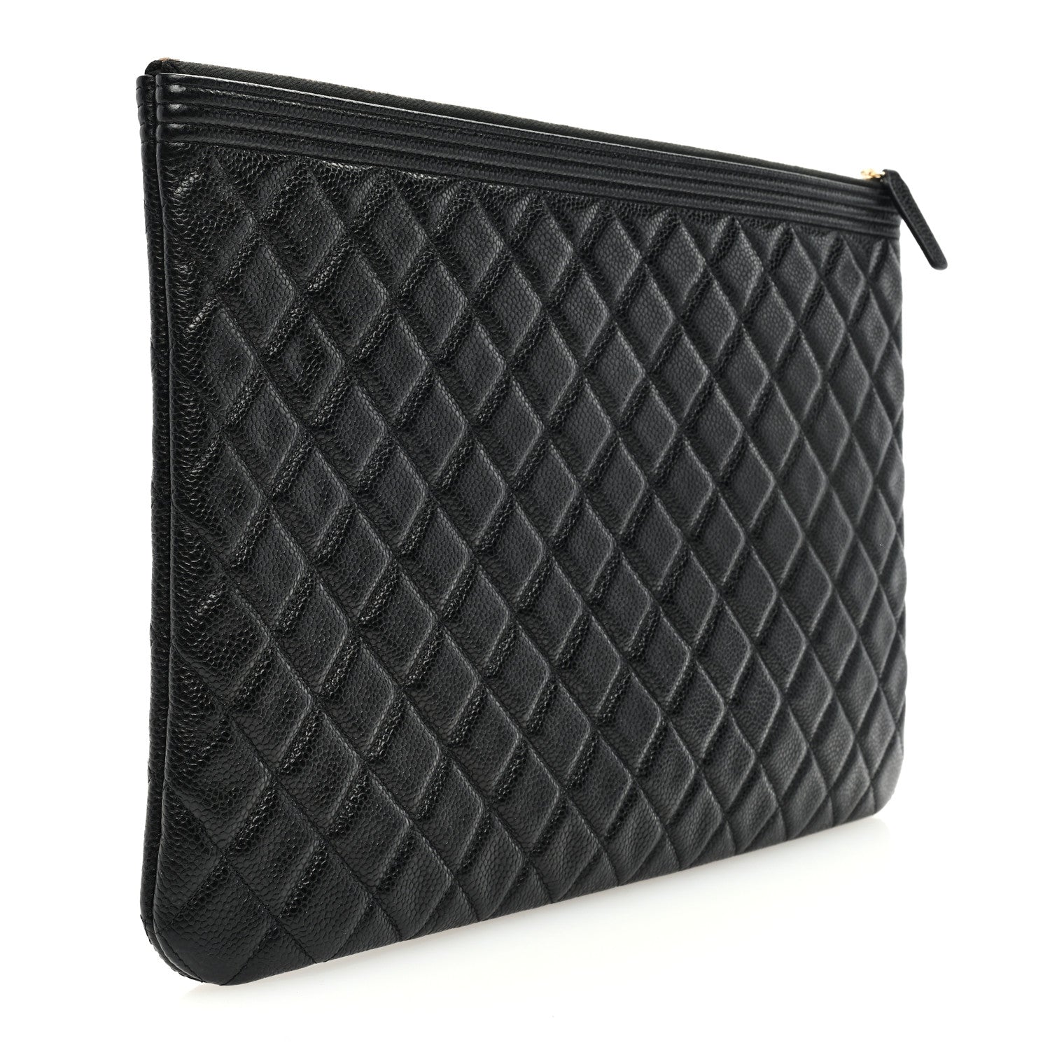 Chanel Caviar Quilted Large Boy Zip Pouch 3 of 7
