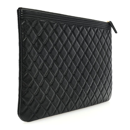 Chanel Caviar Quilted Large Boy Zip Pouch 3 of 7