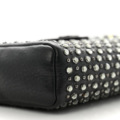 Chanel Calfskin Strass Studded Mini Phone Holder Clutch Black 11 of 13