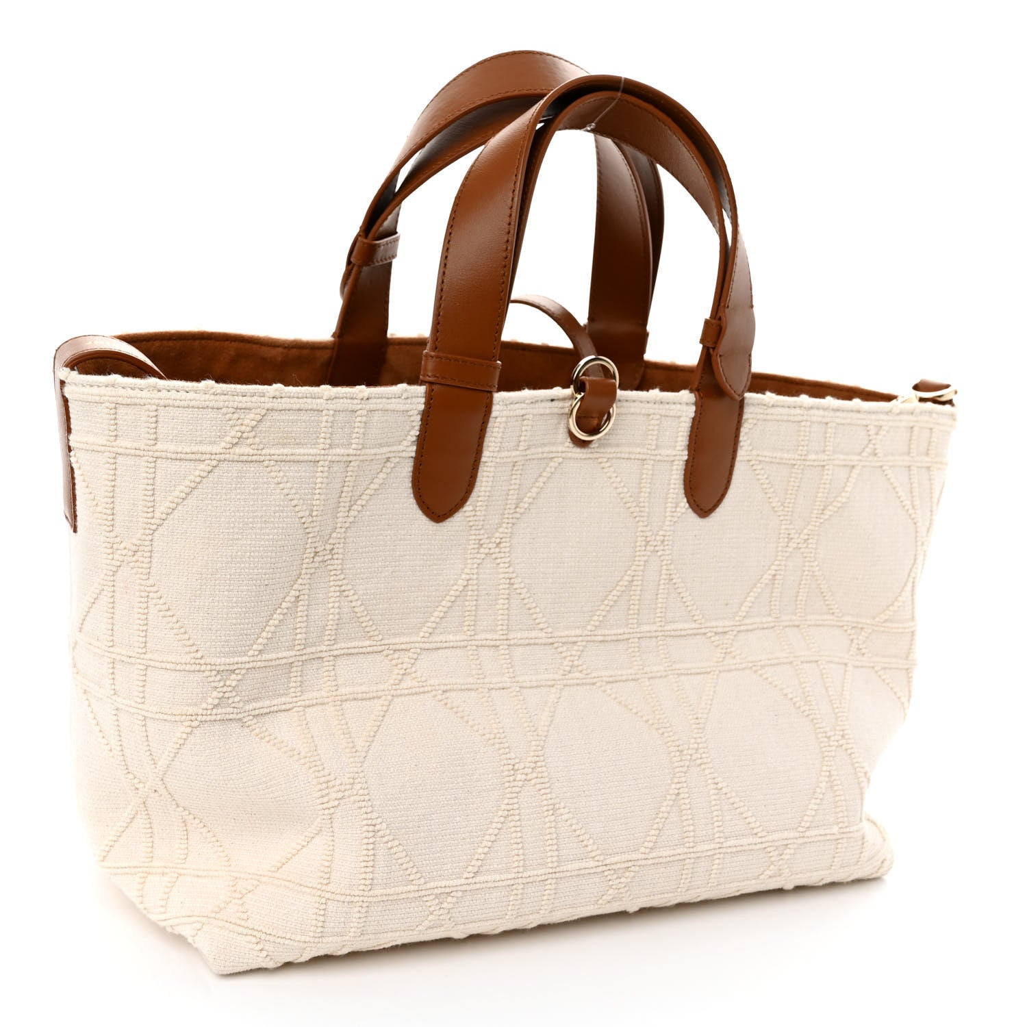 Christian Dior Cotton Pibiones Woven Macrocannage Medium Toujours Beige 3 of 9