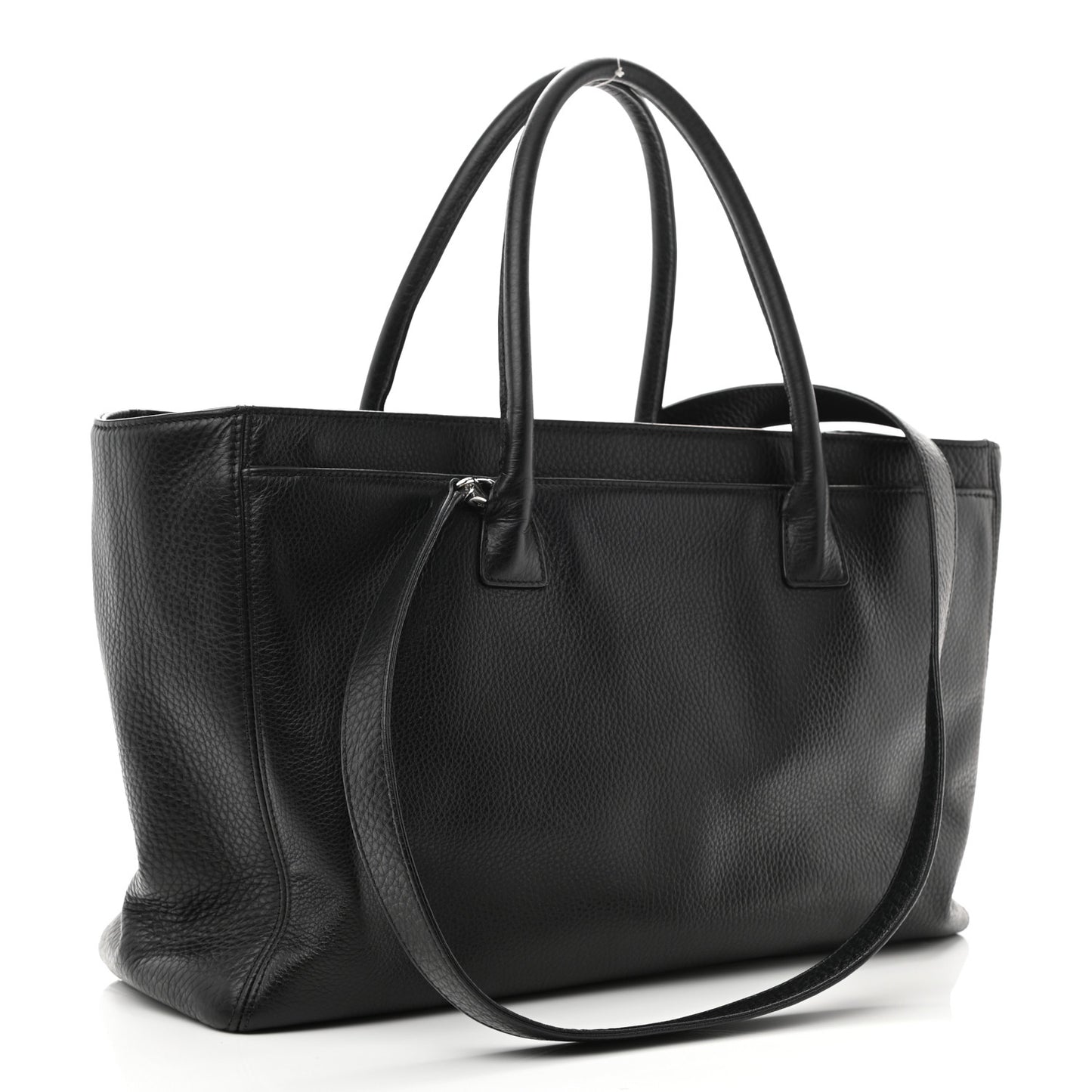 Calfskin Cerf Executive Shopper Tote Black