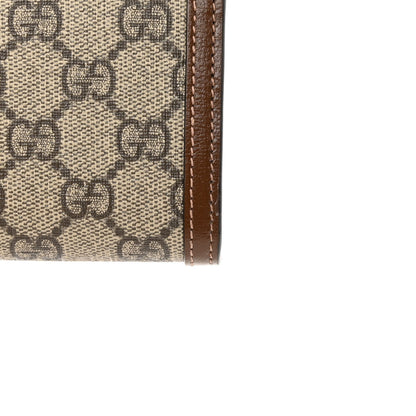 Gucci GG Supreme Monogram Azalea Calfskin Web Jackie 1961 Chain Wallet Beige Ebony Brown Sugar 13 of 14