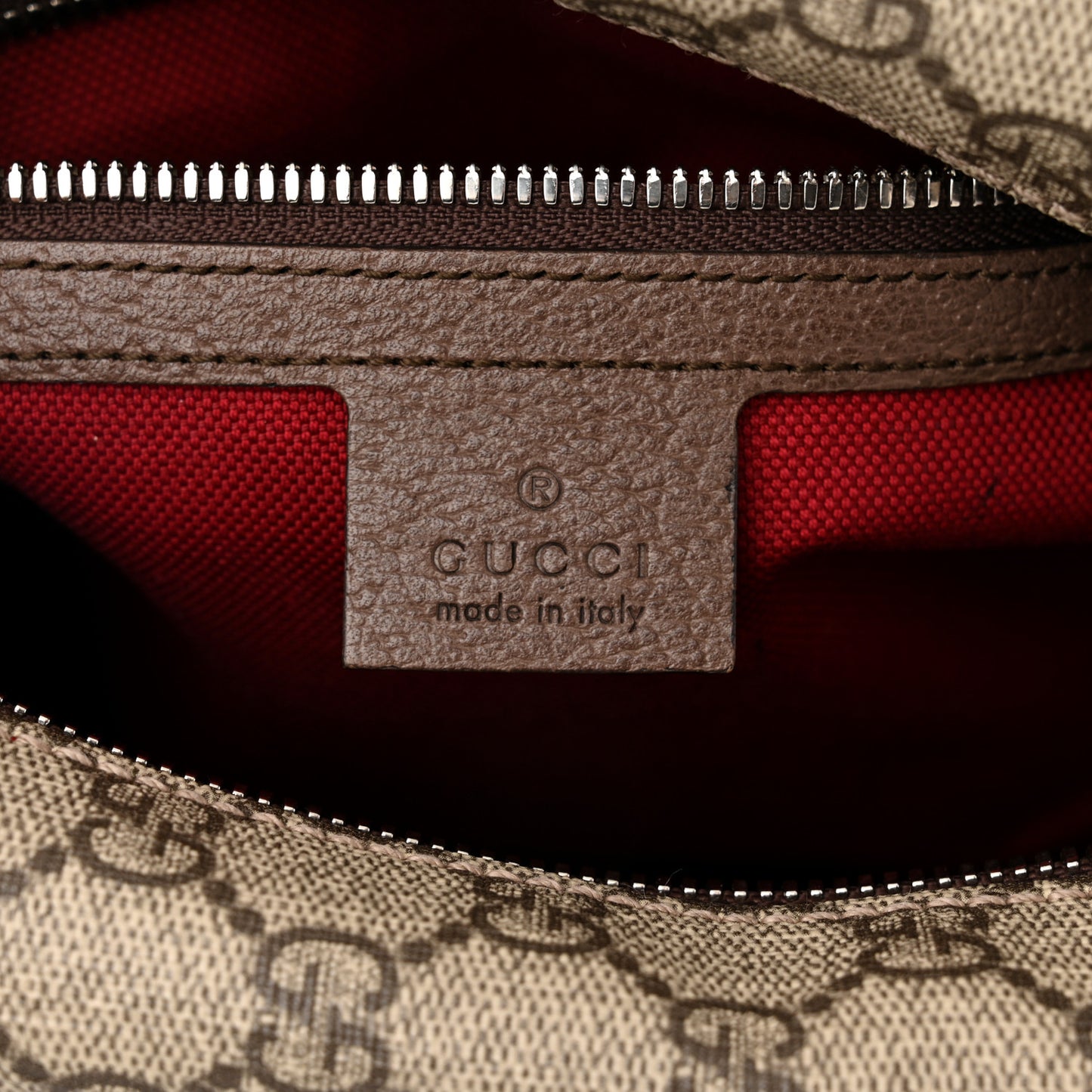 GG Supreme Monogram Textured Calfskin Square Messenger Bag Beige Ebony New Acero