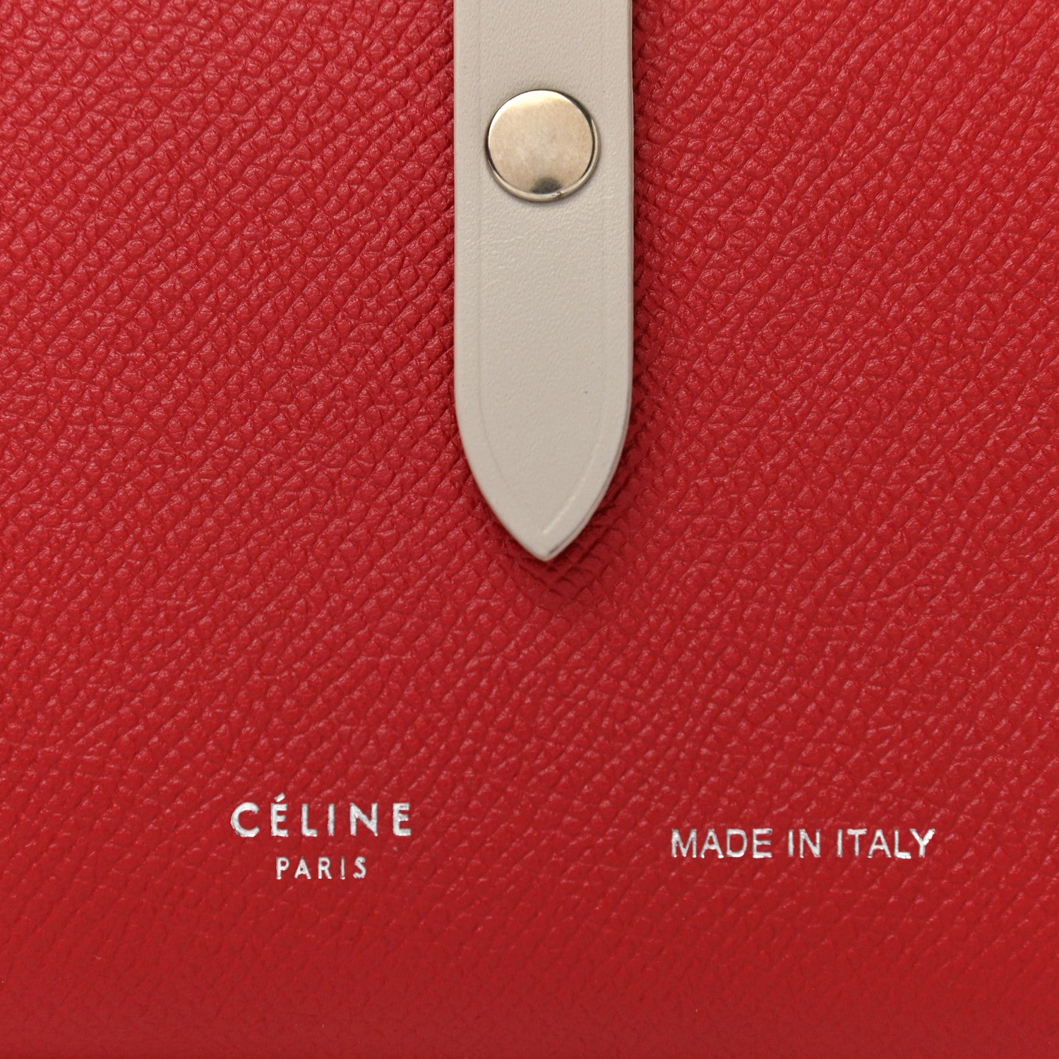 Celine Grained Calfskin Medium Multifunction Strap Wallet Pop Red 6 of 8