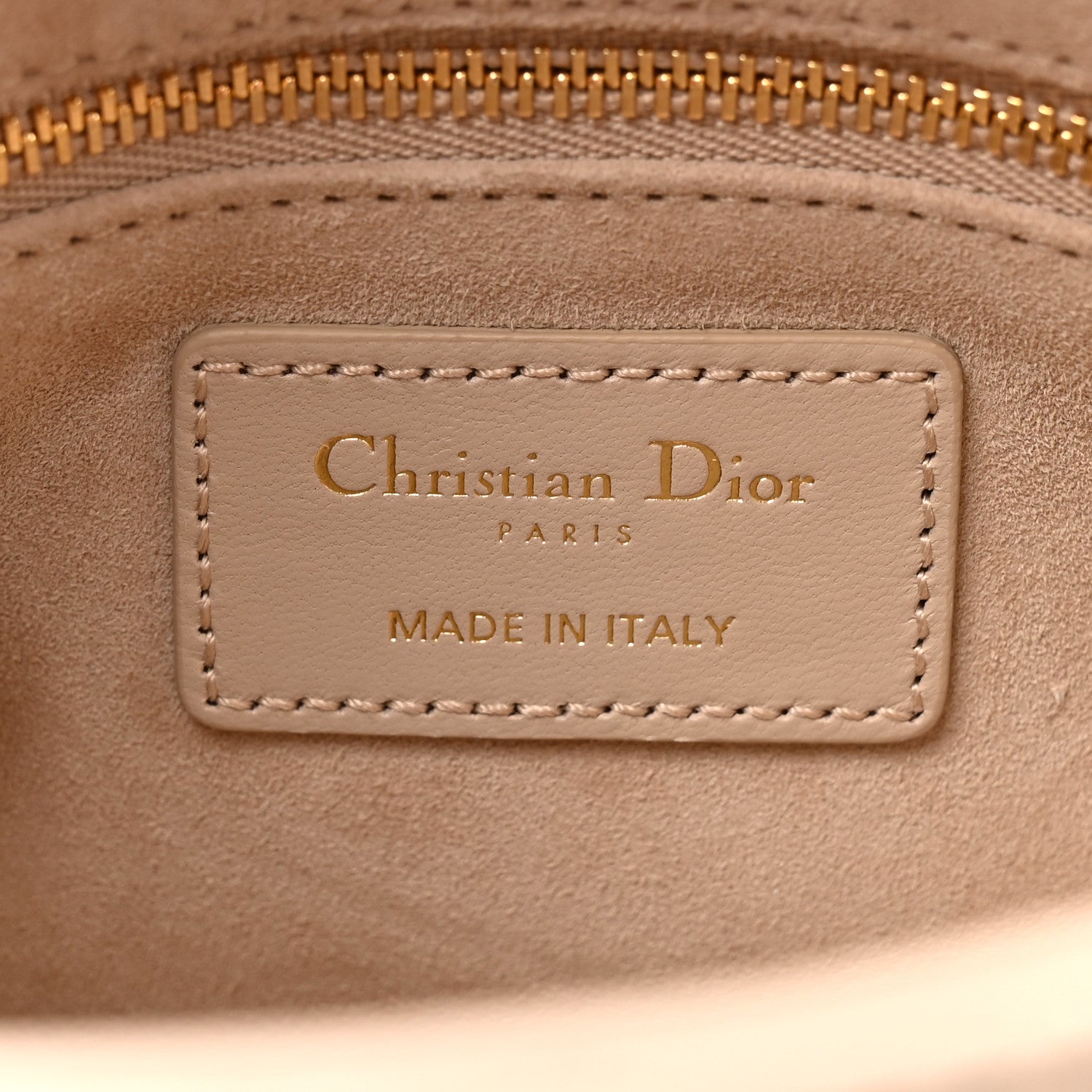 Christian Dior Lambskin Cannage Mini Lady Dior Powder Beige 6 of 11
