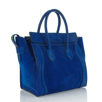 Celine Smooth Calfskin Suede Mini Luggage Royal Blue 3 of 9