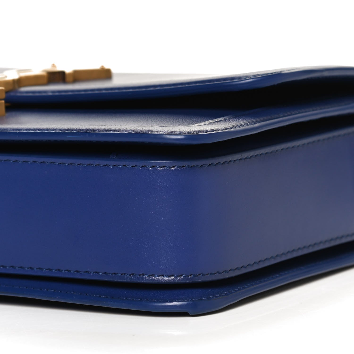 Saint Laurent Box Calfskin Monogram Medium Solferino Satchel Blue 10 of 11