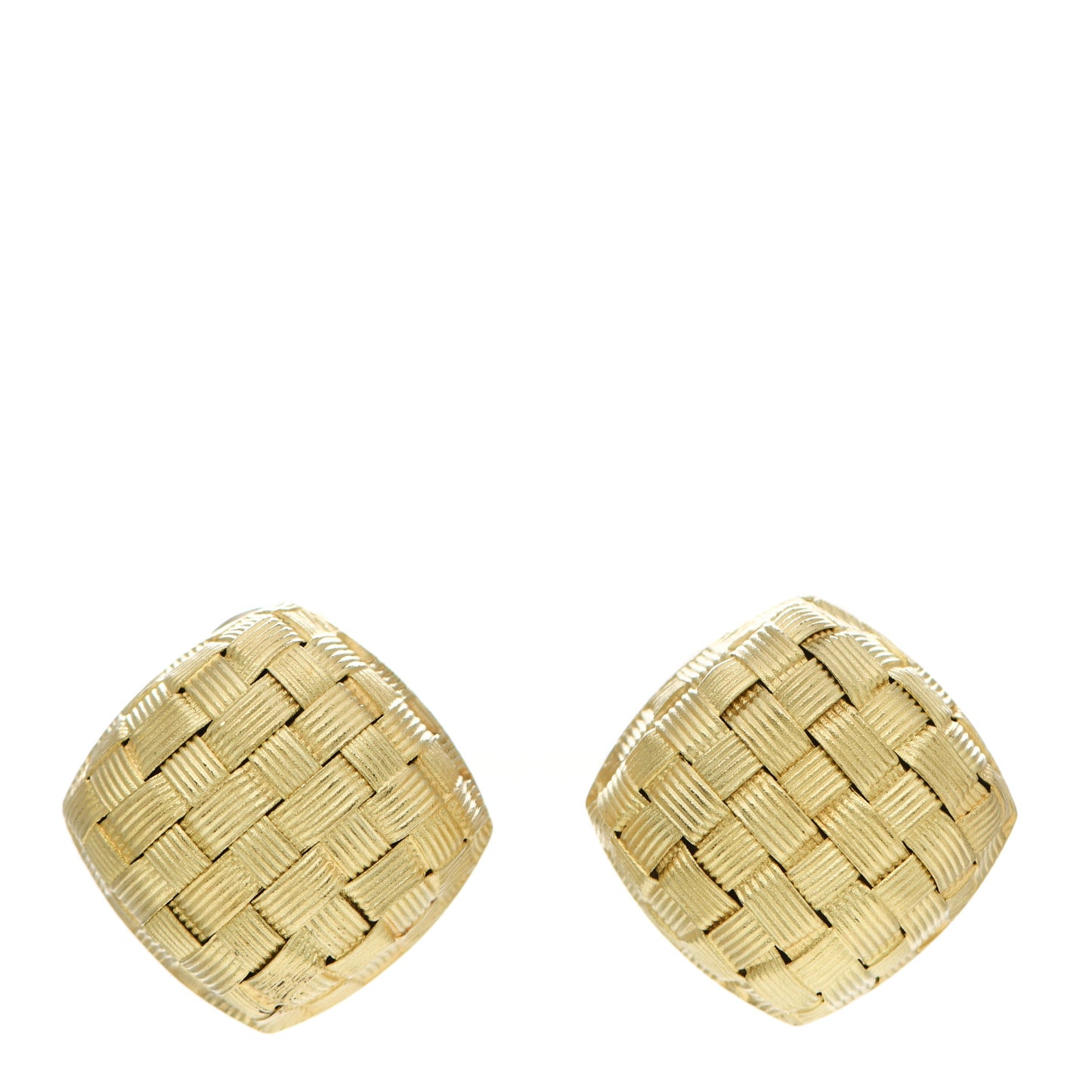18K Yellow Gold Appassionata Square Earrings