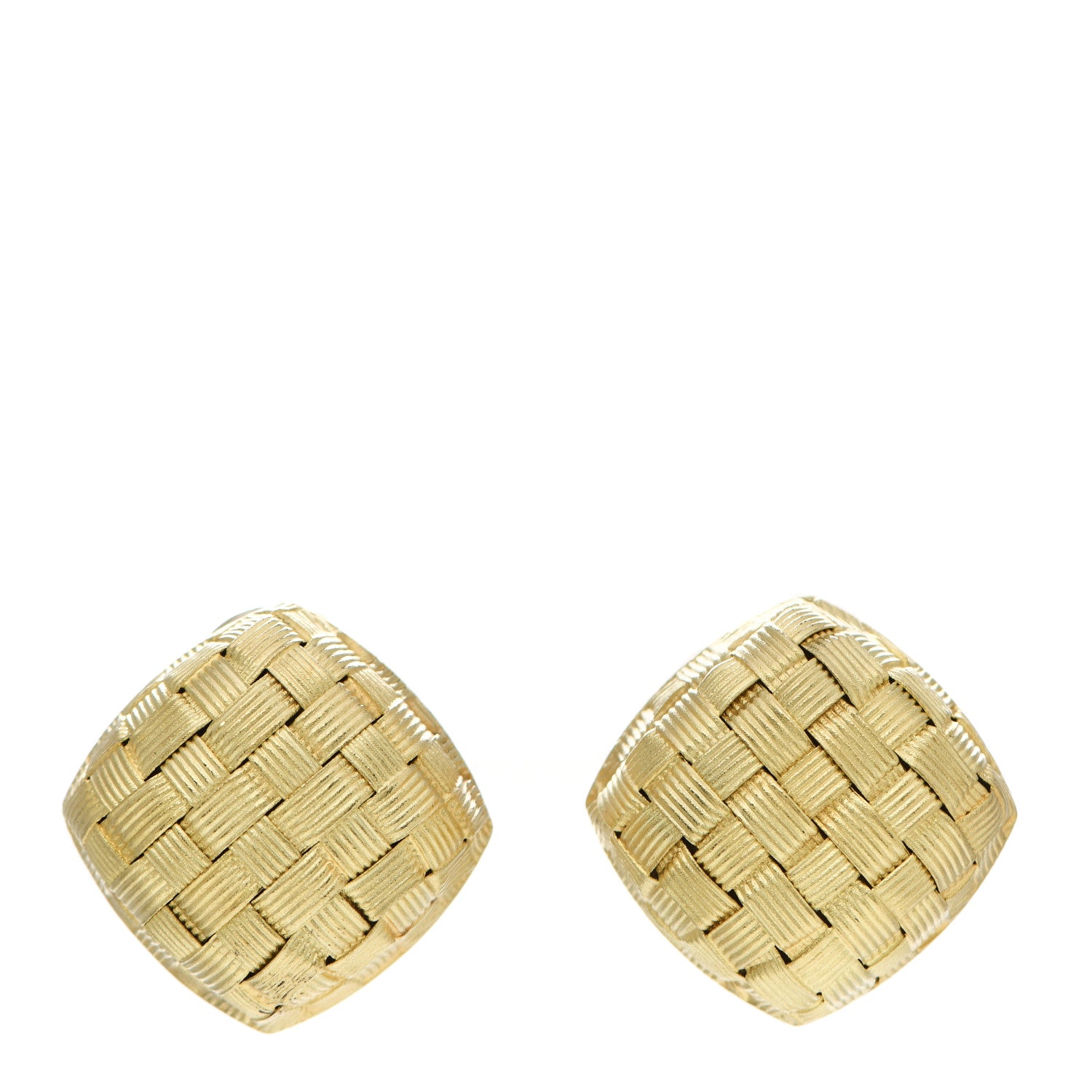 Roberto Coin 18K Yellow Gold Appassionata Square Earrings 1 of 4