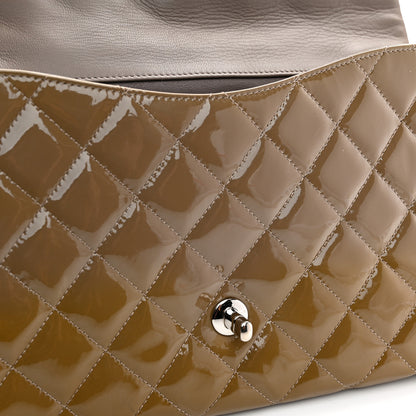 Chanel Patent Quilted Clutch with Chain Flap Grey 12 of 12