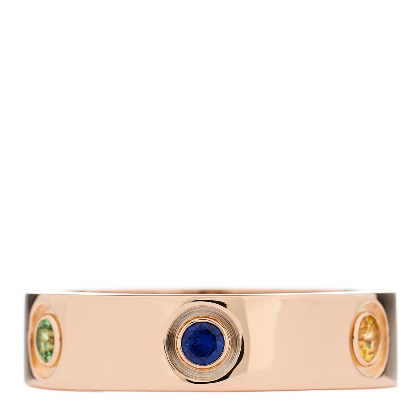18K Pink Gold Sapphire Garnet Amethyst 5.5mm LOVE Ring 55 7.25