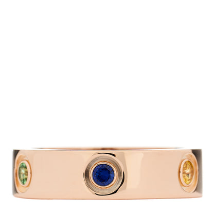 Cartier 18K Pink Gold Sapphire Garnet Amethyst 5.5mm LOVE Ring 55 7.25 4 of 8
