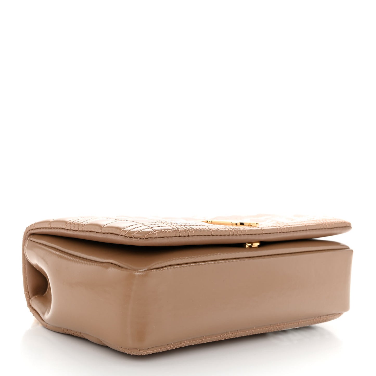 Patent Quilted Horseferry Print Small Lola Bag Tan
