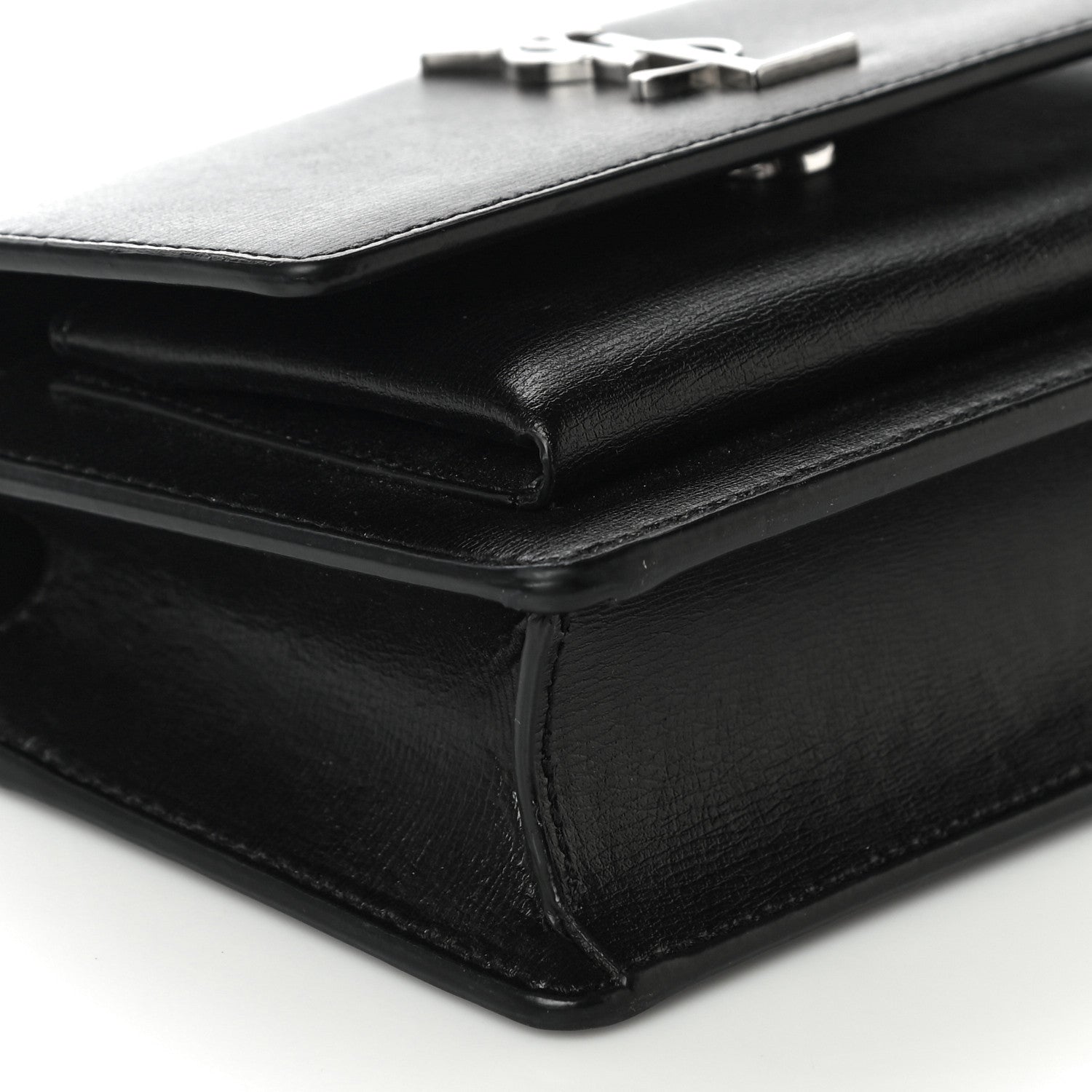 Saint Laurent Calfskin Monogram Sunset Chain Wallet Black 8 of 10