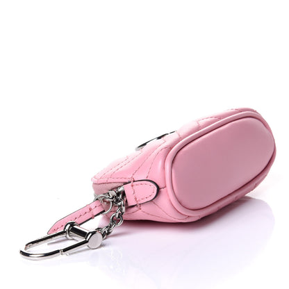 Gucci Calfskin Matelasse GG Marmont Key Pouch Wild Rose 4 of 7