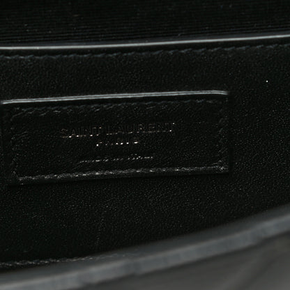 Saint Laurent Grain De Poudre Textured Mixed Matelasse Triquilt Small Monogram Satchel Black 5 of 11