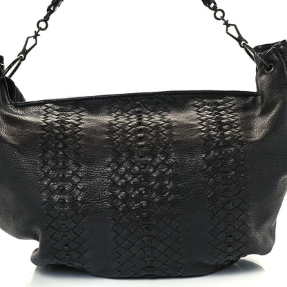 Bottega Veneta Cervo Deerskin Woven Hobo Black 9 of 11