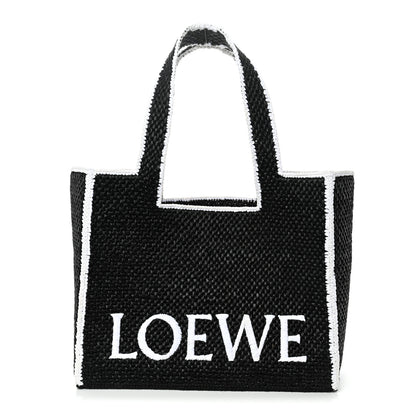 Loewe Raffia Large Paula's Ibiza Logo Tote Black White 1 of 9