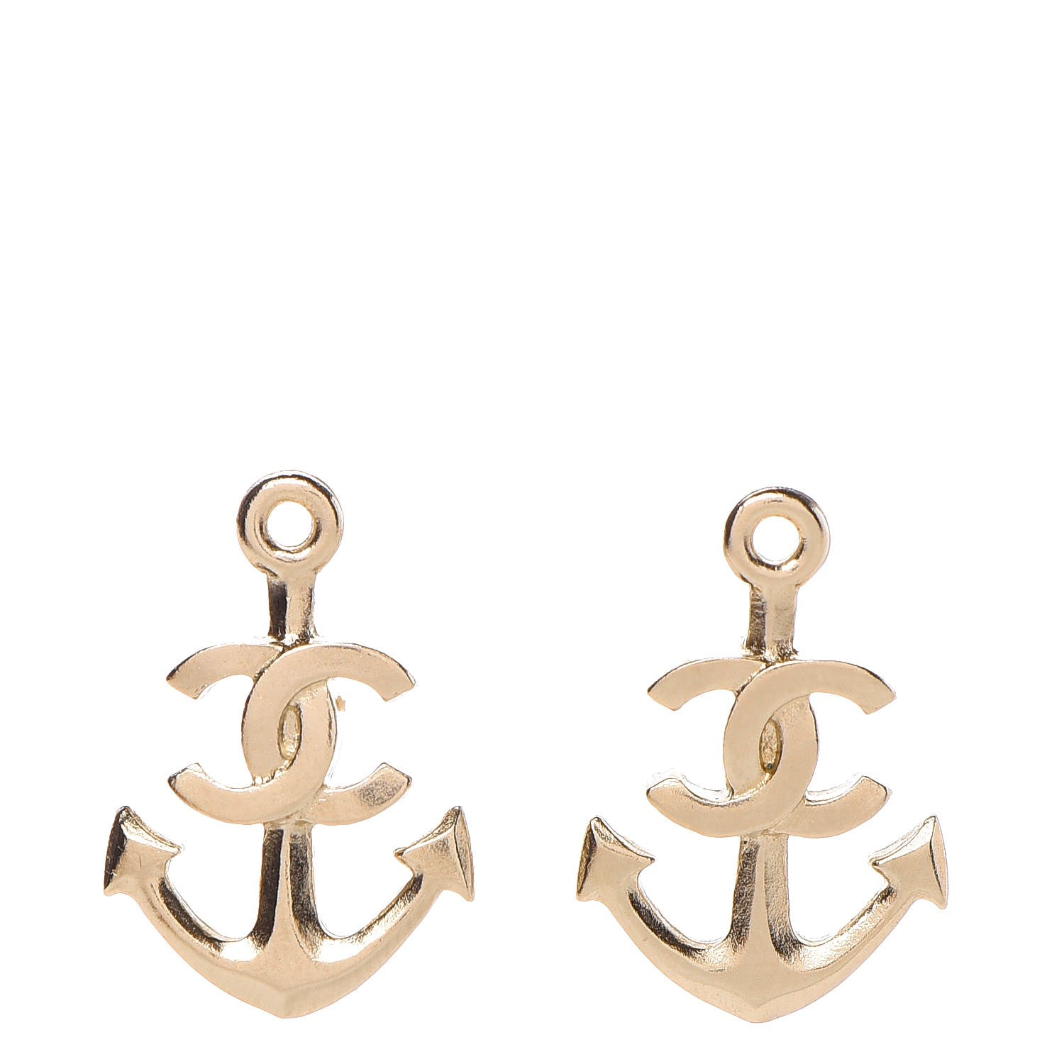 Chanel Metal Anchor CC Earrings Gold 1 of 5