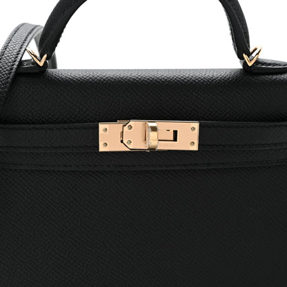 Hermes Epsom Horseshoe Mini Kelly Sellier 20 Black Rose Pourpre 6 of 9