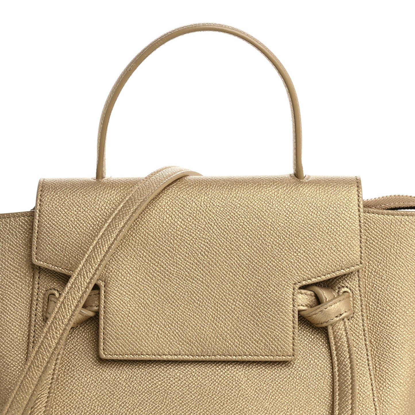 Laminated Calfskin Nano Belt Bag Gold