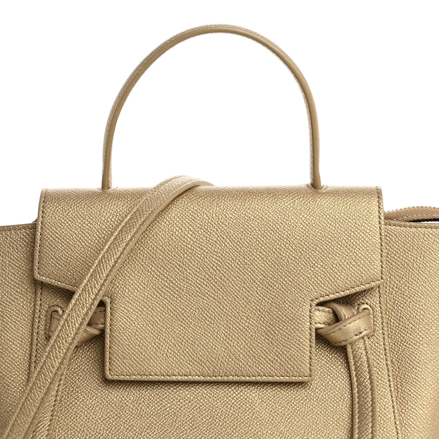 Celine Laminated Calfskin Nano Belt Bag Gold 8 of 13