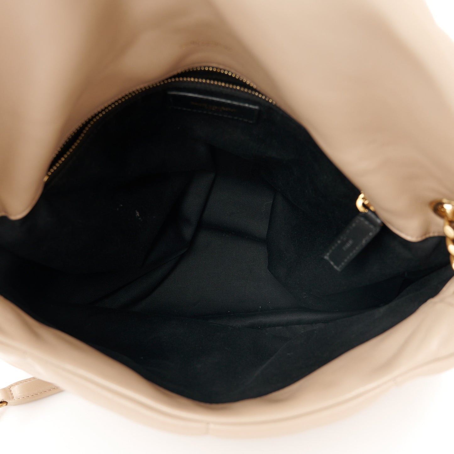 Lambskin Quilted Medium Loulou Puffer Monogram Chain Satchel Dark Beige