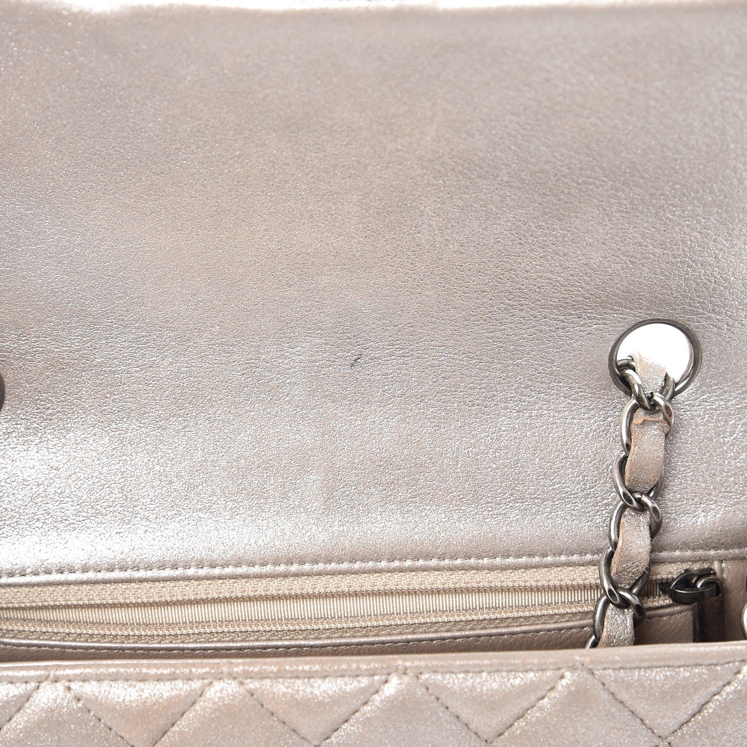 Chanel Iridescent Calfskin Quilted Mini Rectangular Flap Light Gold 9 of 9
