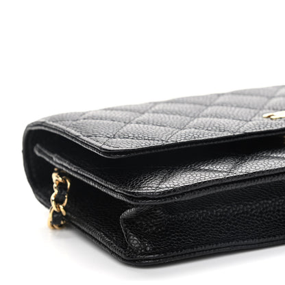 Chanel Caviar Quilted Wallet On Chain WOC Black 9 of 10