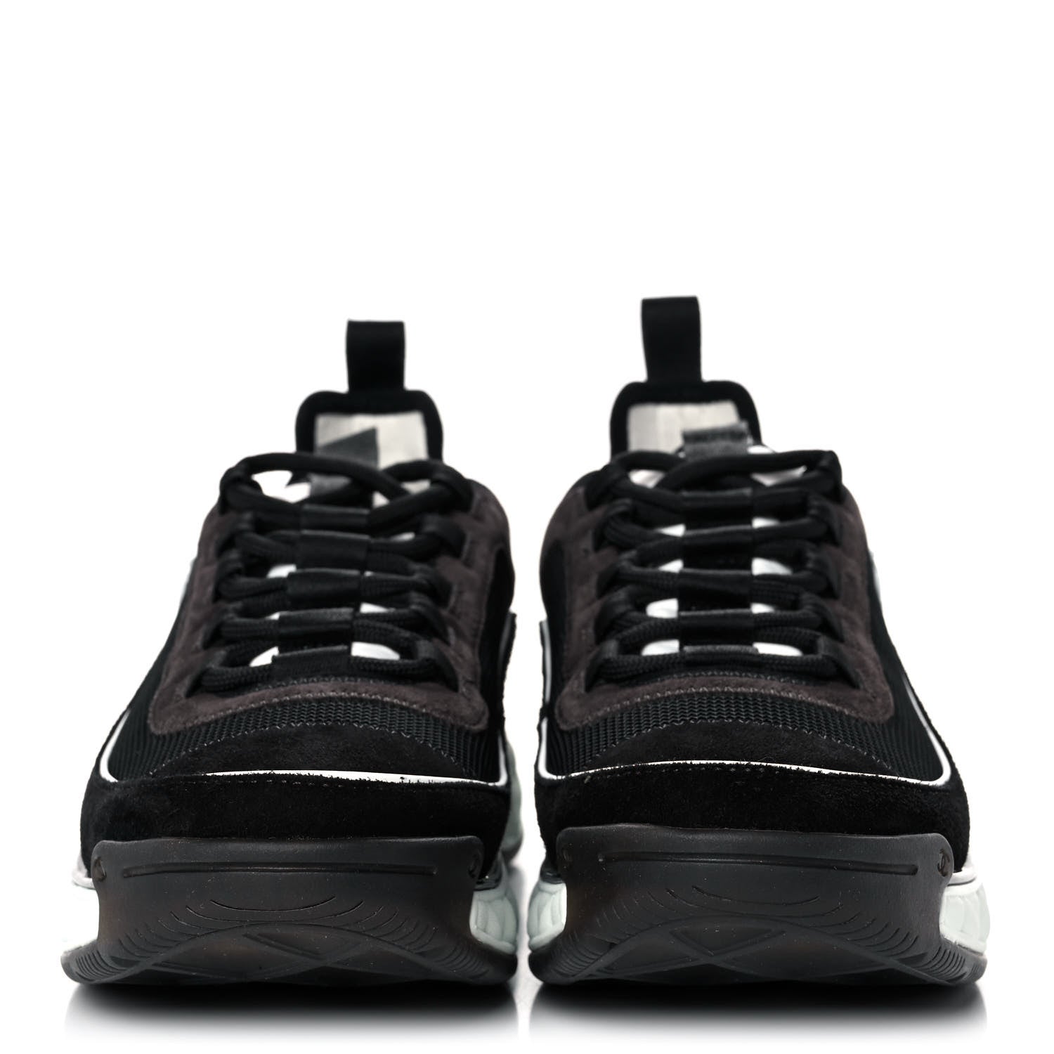 Chanel Fabric Suede CC Sneakers 38 Black Dark Grey 2 of 11