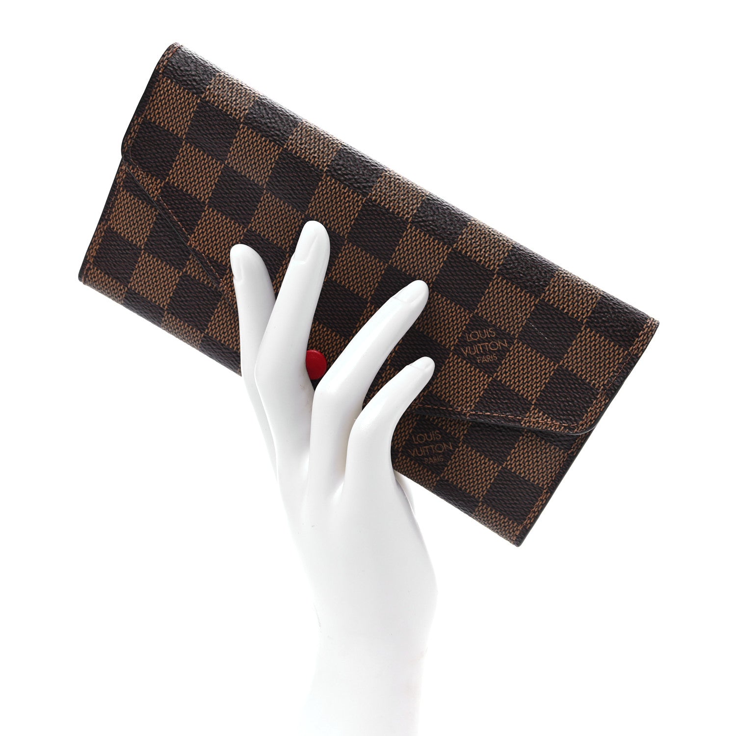 Louis Vuitton Damier Ebene Josephine Wallet Red 2 of 8