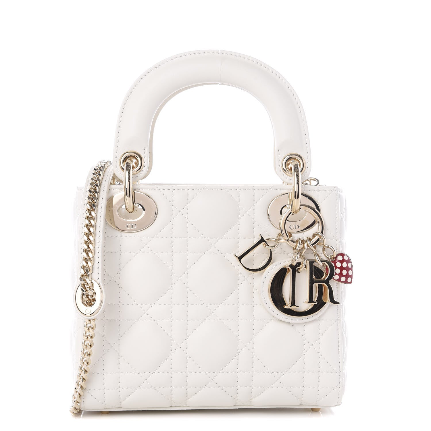 Christian Dior Lambskin Cannage Mini Lady Dior White 1 of 9