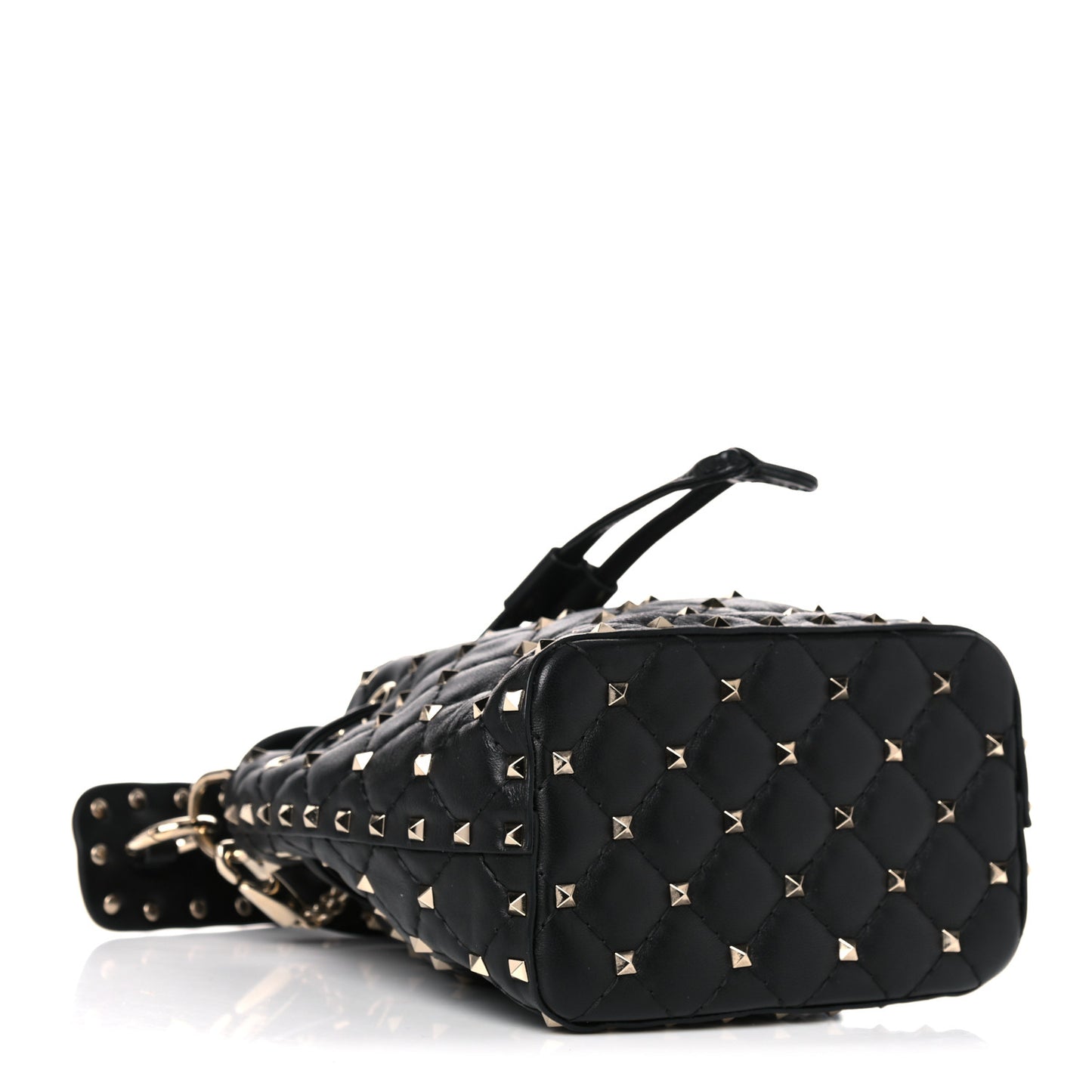 Nappa Mini Rockstud Spike Bucket Bag Black
