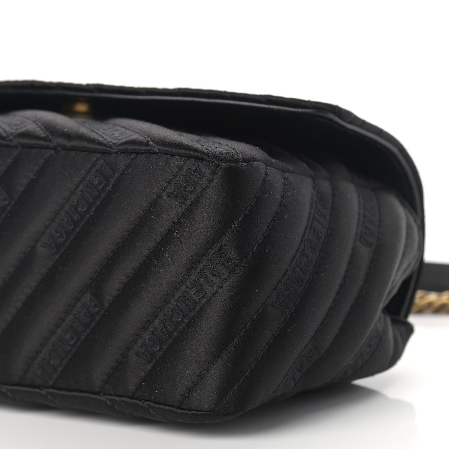 Balenciaga Satin Jacquard Logo Matelasse S BB Round Shoulder Bag Black 10 of 15