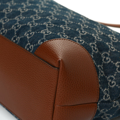 Gucci New Denim GG Monogram Medium Ophidia Shopping Tote Blue Tea Cuir 11 of 13