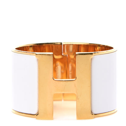 Hermes Enamel Extra Wide Clic Clac H Bracelet PM White 1 of 5
