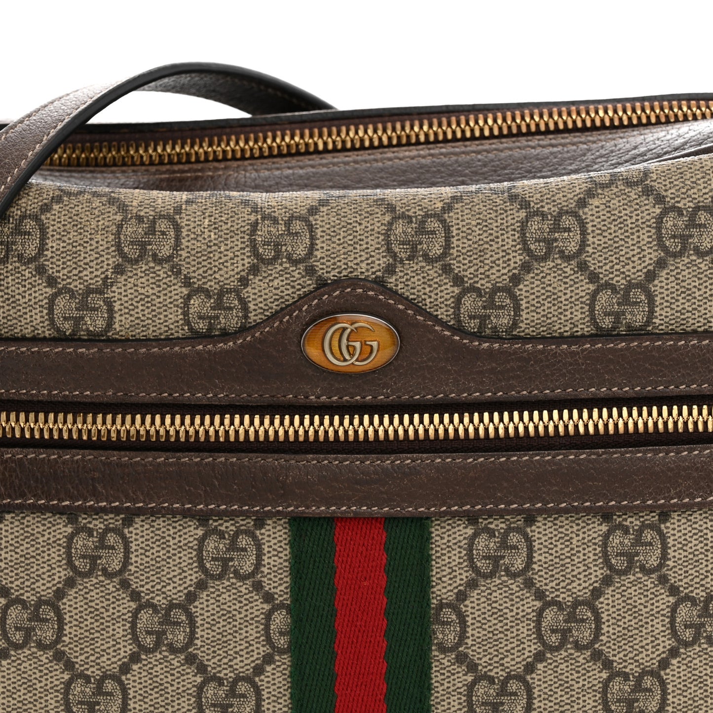 GG Supreme Monogram Web Small Ophidia Shoulder Bag Brown