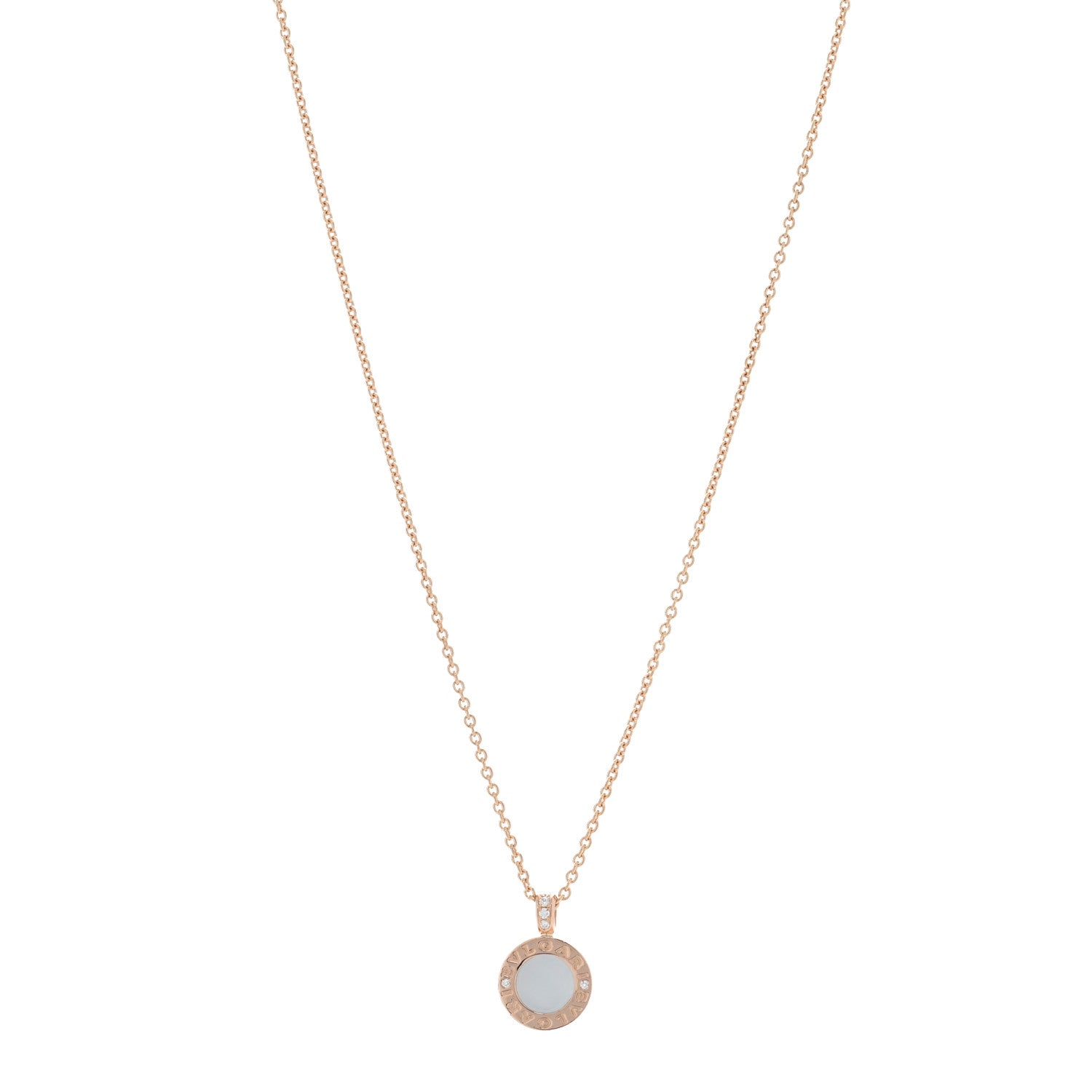 Bulgari 18K Rose Gold Diamond Black Onyx Mother of Pearl BVLGARI BVLGARI Pendant Necklace 1 of 5