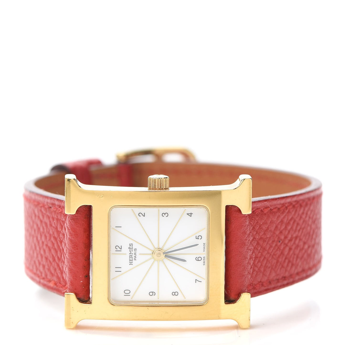 Stainless Steel Epsom 21mm Heure H Hour Quartz Watch Rouge