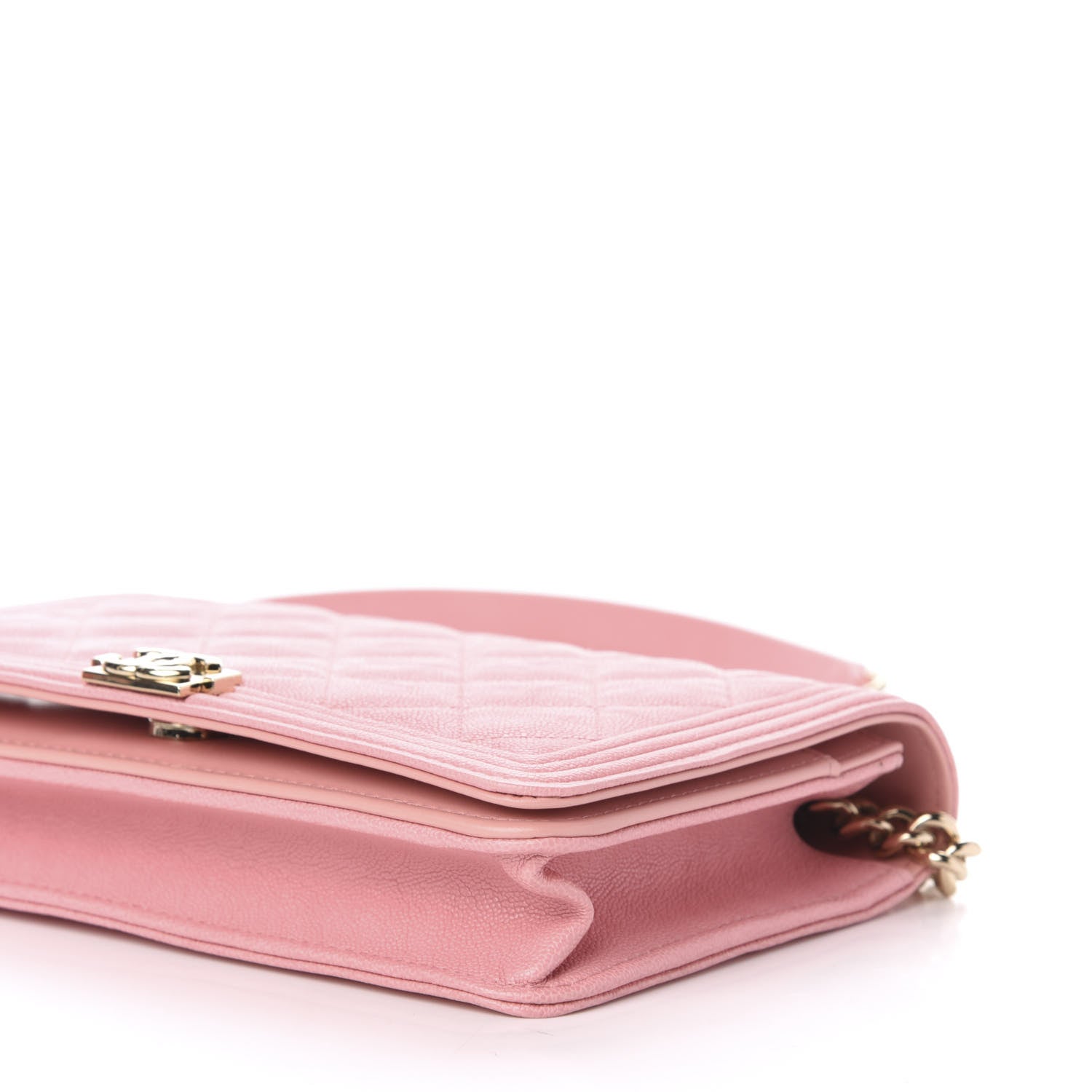 Chanel Caviar Quilted Boy Wallet On Chain WOC Pink 11 of 13